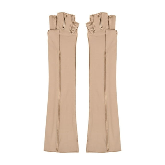 Zxpjkyu Long Compression Gloves Fitness Gloves for Men Women Stretch Non Slip Breathable Yellow