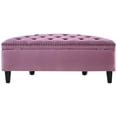 thumbnail image 6 of Maklaine Velvet Upholstered Half Moon Storage Ottoman in Mauve, 6 of 9