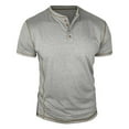 thumbnail image 2 of Gamivast Mens Shirts Casual Stylish Slim Fit Soft Stitching Crew Neck Casual Tees Short Sleeve Henley Tshirts Contrast Daily Work Business Top, 2 of 5