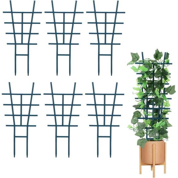 Mini Plant Trellis 6 Pcs Plastic Superimposed Potted Plant Support Flower Supports DIY Garden Plant Climbing Trellis for Flower Vegetables Rose Vine