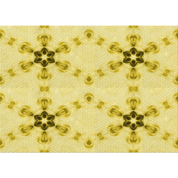 Ahgly Company Machine Washable Indoor Rectangle Transitional Orange Gold Area Rugs, 3' x 5'