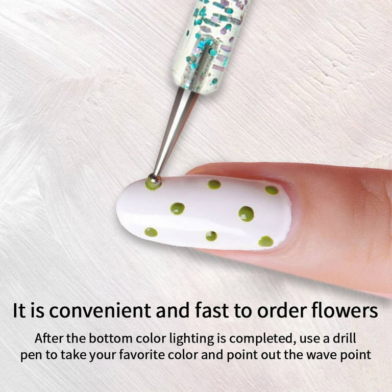 5-Piece Double Head Nail Art Drill Pen Set Acrylic Metal