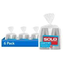 (6 pack) Solo Party Disposable Plastic Cups, Clear, 9 oz, 50 Count