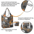 thumbnail image 4 of 5 Pack Foldable Shopping Bag,Halloween Ghosts Pumpkins and Bats Reusable Grocery Bags with Pockets,Large Reusable Tote Bags with Handles Waterproof & Lightweight, 4 of 6