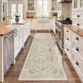 thumbnail image 4 of Roxstand 2'x8' Washable Runner Rug for Hallway Entrance Bedroom Entryway, Vintage Non Slip Stain Resistant Kitchen Rugs, Beige, 4 of 10
