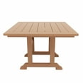thumbnail image 4 of WestinTrends Malibu 5 Piece Adirondack Outdoor Dining Set, All Weather Poly Lumber Patio Table and Chairs Furniture Set, 43" Trestle Square Dining Table and 4 Adirondack Dining Chair, Teak, 4 of 8