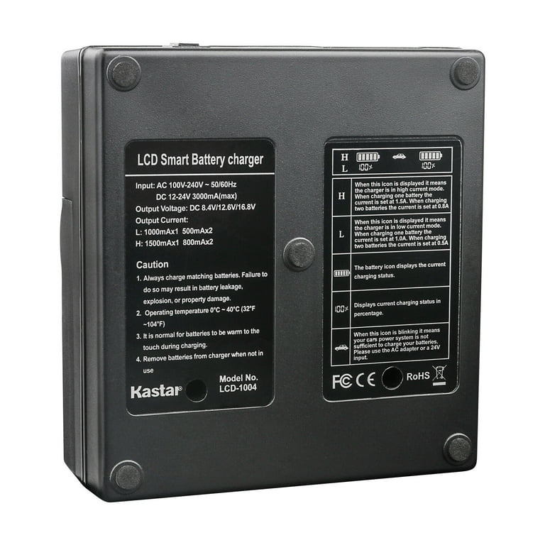 Kastar Paquete De 1 Batería LP-E19 Completamente Decodificada Y Cargador Rapido Lcd De Repuesto Para Canon Eos 1d C Eos 1d Mark Iii Mark 3 Eos