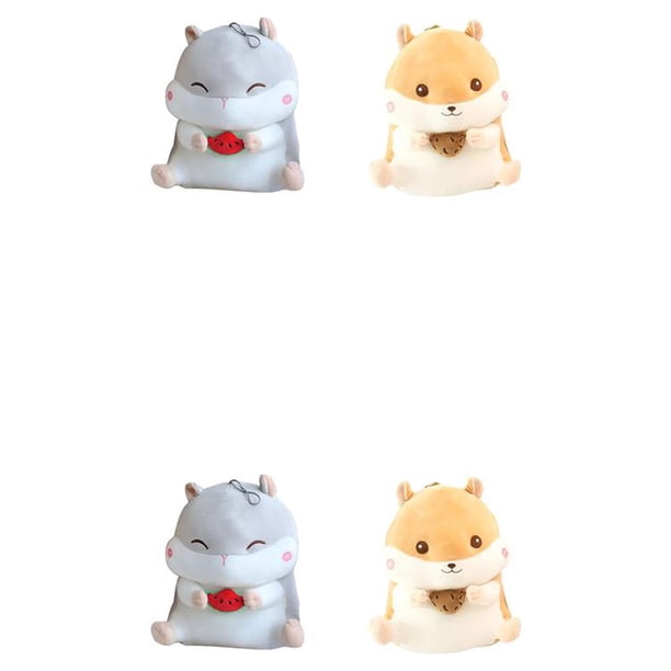 Almohada de Hámster Vogacara Juguete de Peluche de Algodón Regalo de Dibujos Animados Marrón 23cm 2piezas