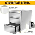 thumbnail image 6 of Outdoor Kitchen Single Drawers 24" W x 6.5" H x 23" D Inch Stainless Steel Flush Mount BBQ Single Drawer for Outdoor Kitchen Island, or Patio Grill Station, 6 of 14