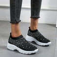 thumbnail image 5 of Women's Rhinestone Mesh Slip On Walking Shoes Fashion Breathable Spakly Glitter Casual Non Slip Sock Sneakers, 5 of 5