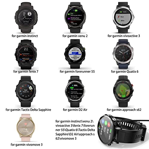 USB A Charger for Garmin Watch Charger,Charging Cable for Garmin Watch Fenix 8 E 7 7S 7X 6 6S 6X 5 5S Plus,Forerunner 55 165 245 645 935 945 965,Approach S62 S60,Instinct,Vivoactive 4 4S 3,1.6ft*1