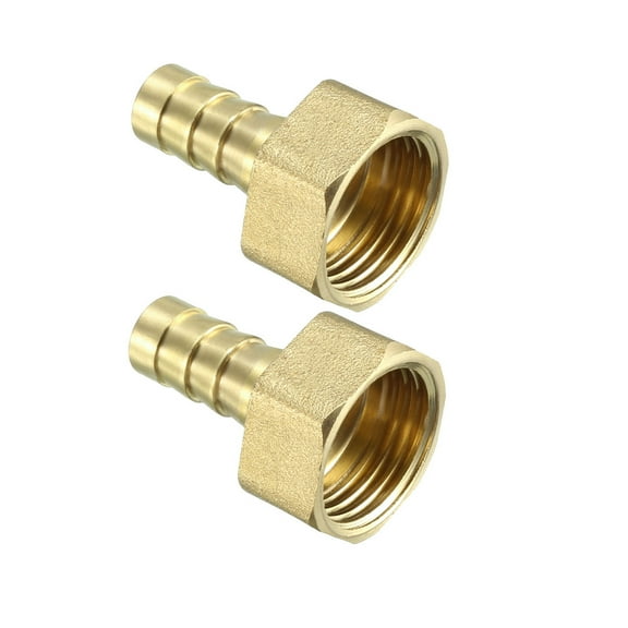 Brass Barb Hose Fitting Connector Adapter 10mm Barbed x 1/2 PT Female 2pcs