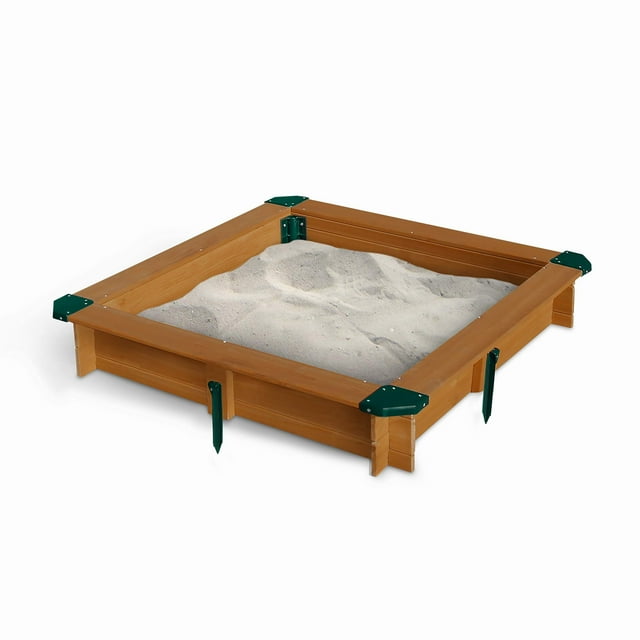 Gorilla Playsets 02-3017 Caja de Arena Entrelazada de Madera - 45,5 Pulgadas de Ancho x 45,5 Pulgadas de Profundidad x 8 Pulgadas de Alto