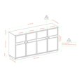 thumbnail image 3 of Noah Modern Transitional 62" Framed 4-Door Sideboard in Dark Brown Oak, 3 of 5