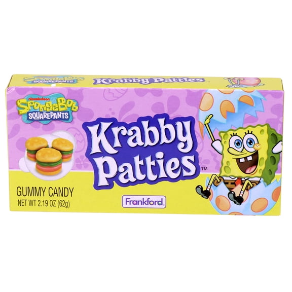 Frankford SpongeBob SquarePants Krabby Patties Easter Original Gummy Candy Box, 2.19oz