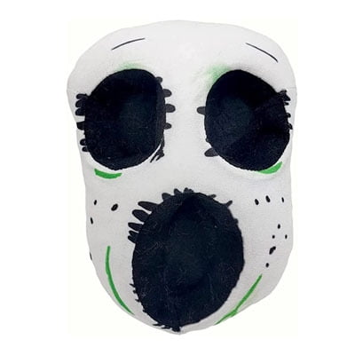 Escape from the door in terror, plush toy doll