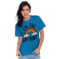 thumbnail image 5 of Cute Rainbow Proud LGBTQ Gay Auntie Women's Graphic T Shirt Tees Brisco Brands 4X, 5 of 6