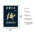 thumbnail image 2 of Caracas Venezuela - British West Indies Airways BWIA (Bee-Wee) - Vintage Airline Travel Poster by Dick Negus & Philip Sharland c.1950s - Fine Art Rolled Canvas Print 27in x 40in, 2 of 4