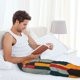 thumbnail image 5 of Balery Geometric Cube Pattern Art Pantalones de pijama para hombre, pijama ultraligero, pantalón de descanso-Medium, 5 of 6