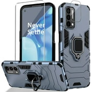 Compatible with Oneplus Nord N200 5g Case, Full Body Protective Oneplus N200 Phone Case Built-in 360 Degrees Rotating Ring Kickstand with Screen Protector & Camera Protector