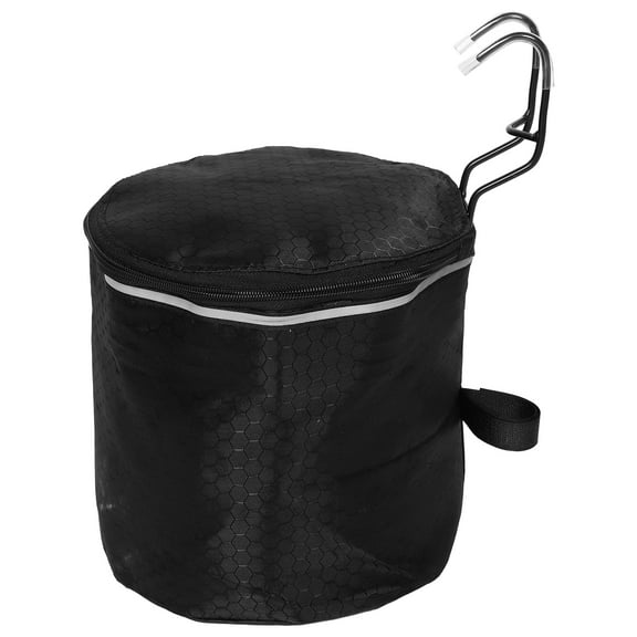 WEUVEB Canvas Bike Handlebar Basket Black Front Storage Bag for Accessories