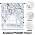 thumbnail image 3 of Country Style Swag Curtain Valance for Windows, Blue Leaves Watercolor Window Treatments Short Swag Topper for Kitchen Windows Bathroom Bedroom, 36"x45", 3 of 8