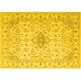thumbnail image 1 of Ahgly Company Machine Washable Indoor Rectangle Abstract Yellow Contemporary Area Rugs, 4' x 6', 1 of 4