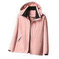 thumbnail image 2 of Zylanna Men's Windbreaker Jackets with Hood, Water Resistant Full Zip Softshell Multi-Pockets Outdoor Coats for Hiking Travel Pink, 2 of 5
