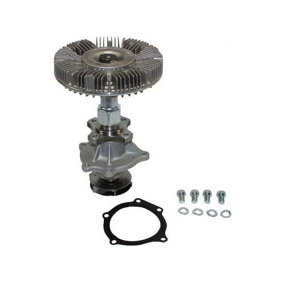 Engine Water Pump with Fan Clutch - Compatible with 2004 - 2012 Chevy Colorado 2005 2006 2007 2008 2009 2010 2011