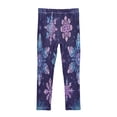 thumbnail image 2 of Girl's Legging Full-Length Colorful Print Tights For Dance Gym Everyday Wear Blue Purple Snowflake, 2 of 8