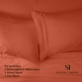thumbnail image 3 of Sweet Home Collection Queen Sheet Sets, Classic 1800 Series Deep Pocket 4 Piece, Luxury Soft Microfiber Bed Sheet Sets, Rust, 3 of 4