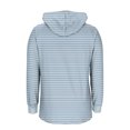 thumbnail image 3 of gbyLJF Womens V-neck Hooded Sweatshirt Striped Printed Drawstring Hoodie Casual Loose Fit Long Sleeve Pullover Top, 3 of 6