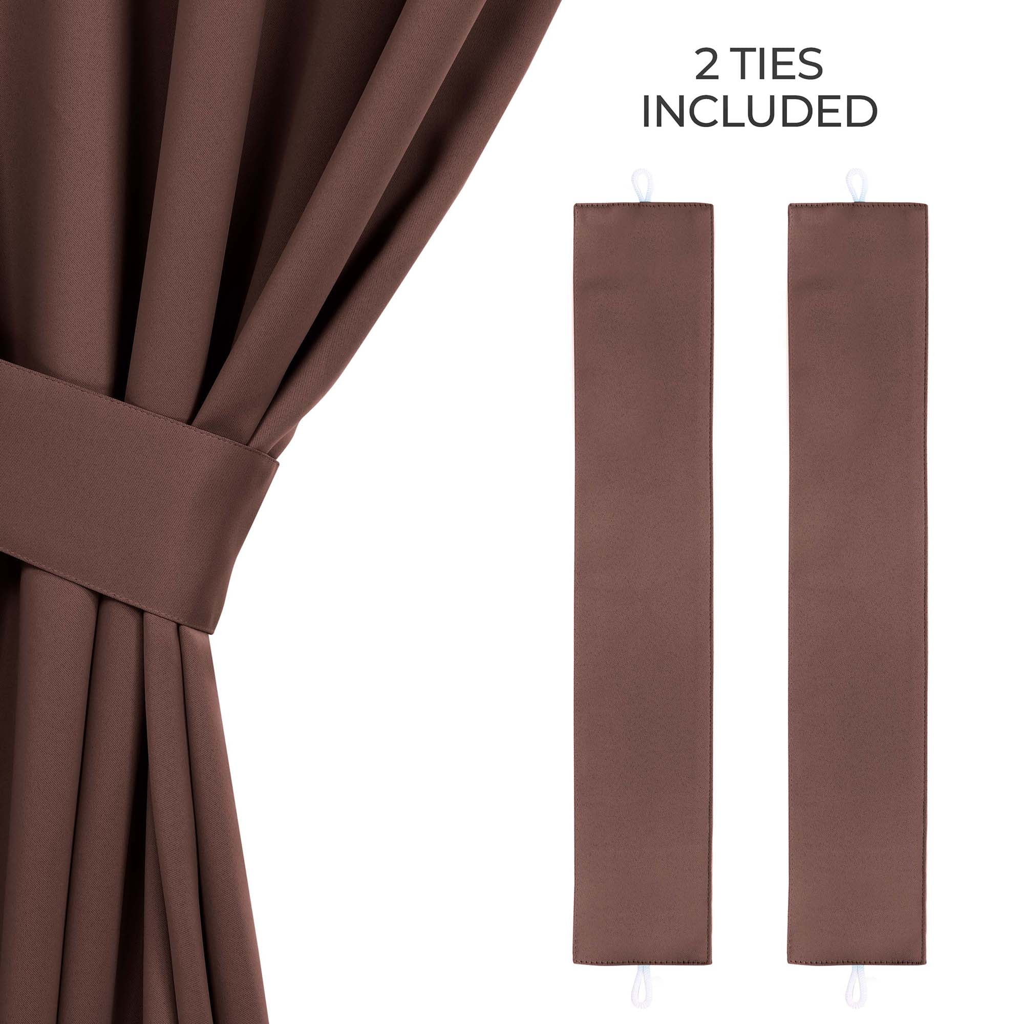 Superior Blackout Solid Light Filtering Grommet Curtain Panel Set, 46" x 96", Cappuccino