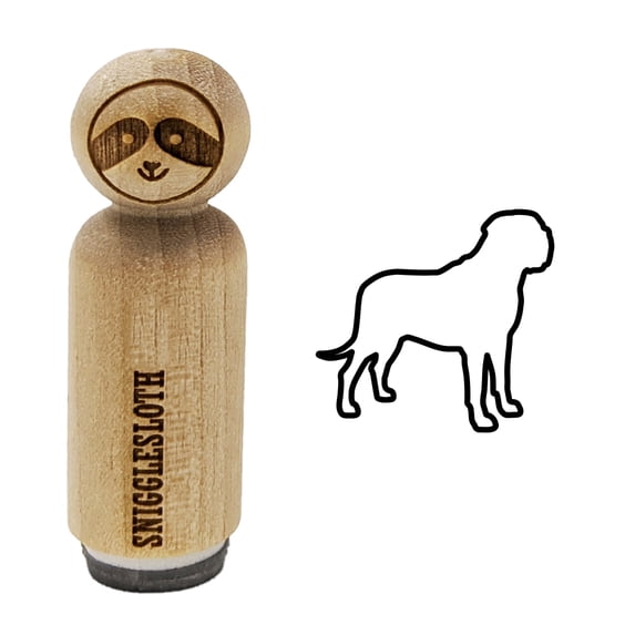 English Mastiff Dog Outline Rubber Stamp for Scrapbooking Crafting Stamping - Medium 1 Inch