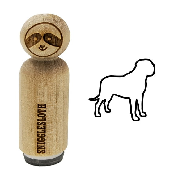 English Mastiff Dog Outline Rubber Stamp for Scrapbooking Crafting Stamping - Mini 1/2 Inch
