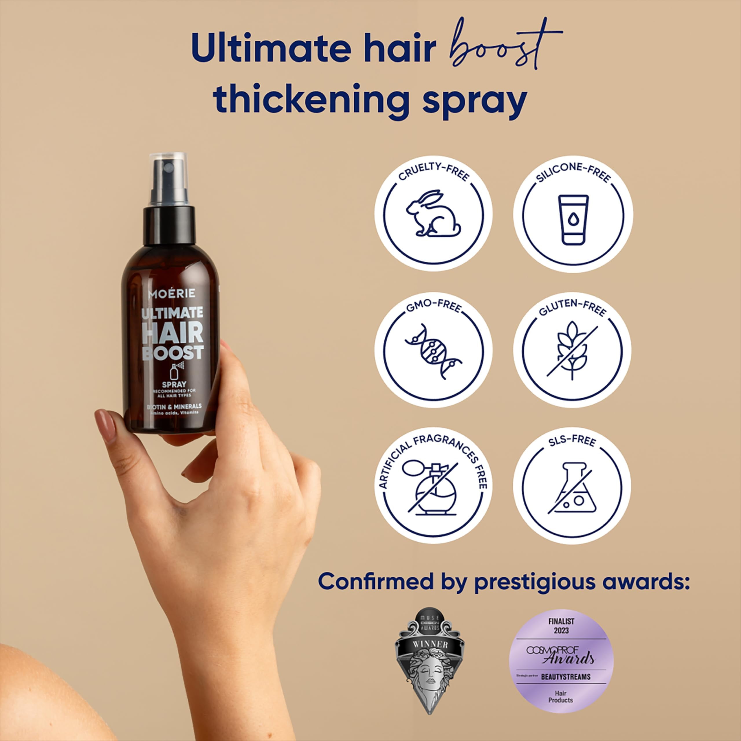 Moerie Lightweight Hair Spray – Strengthening, Nourishing Formula with Biotin, Vitamins & Amino Acids – Fresh Scent – 5.07 fl oz