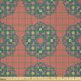 thumbnail image 2 of Ambesonne Geometric Fabric by the Yard Microfiber, Floral Retro Composition, 2 Yards, Salmon Dark Teal, 2 of 2