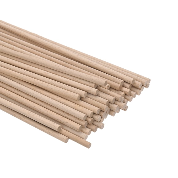 Uxcell 50-Pack Dowel Rods Wood Sticks 13/64 x 12 Inch Wooden Dowel Rods Unfinished Hardwood Sticks Precut Dowels