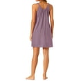 thumbnail image 3 of Camisón sin mangas para mujer INSPIRE CHIC, pijama elástico con tirantes anchos, camiseta de dormir corta, talla XL, púrpura claro, 3 of 6