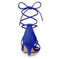 thumbnail image 4 of Sandalias de Tiras Tacón de Gatito Allegra K Cordón Arriba para Mujer Azul oscuro 36, 4 of 7