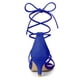 thumbnail image 4 of Sandalias de Tiras Tacón de Gatito Allegra K Cordón Arriba para Mujer Azul oscuro 36, 4 of 7
