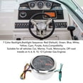 thumbnail image 3 of 85mm Tachometer, 3 in 1 Boat RPM Gauge, 6000rpm & 816V Voltage Gauge, Metal Material with 7 Color Backlight, Compatible with Cars, Boats, Trucks, RVs, Fits 412, 3 of 7