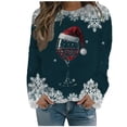 thumbnail image 1 of WEAIXIMIUNG Chandail en Molleton de Noël Décontracté à Col Rond pour Femmes, Manches Longues, Imprimé Velours Double Face, 1 of 4