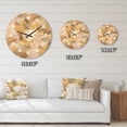 thumbnail image 4 of Designart 'Palm Golden Leaves II' Mid-Century Modern Wood Wall Clock, 4 of 5