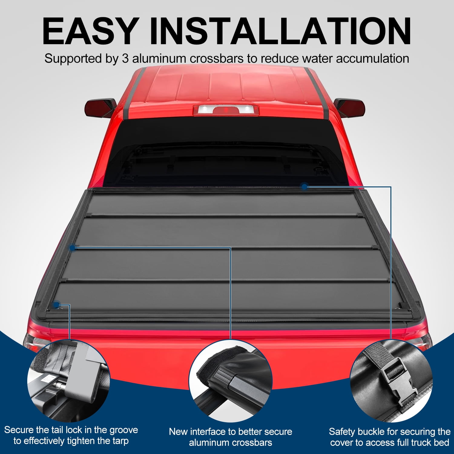 TOPRONE Soft Roll Up Tonneau Cover Fits 2007-2018 Silverado / Sierra 1500 with 5.8ft (69.3in) Truck Bed |Not for CarbonPro |
