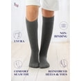 thumbnail image 6 of HUGH UGOLI Knee High Cotton Socks for Kids Girls Boys & Toddlers, Long School Uniform Socks, Soft & Comfortable,Dark Gray, 5-6 Years Old, 4 Pairs, 6 of 6