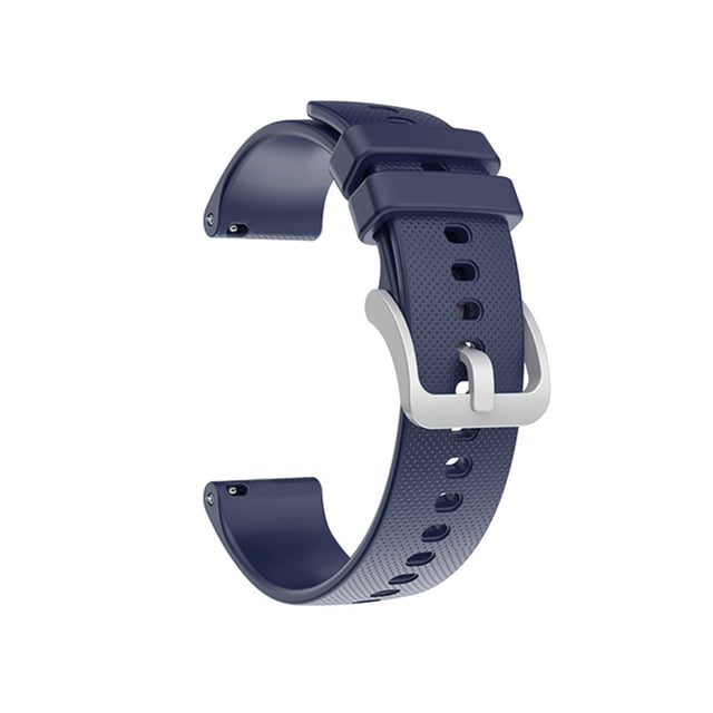 20mm Unisex Silicone Replacement Watch Strap with Quick Release Spring Bars Silver Buckle Compatible with GARMIN Watch, Blue