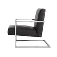 thumbnail image 4 of Nicole Miller Chaise d'Appoint Keenan en Cuir PU, Charbon/chrome, 4 of 10