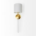 thumbnail image 2 of Mercana Santander II Metal Linen Shade Wall Sconce in Gold and White, 2 of 6
