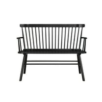 Newboti Furniture 1pc Casual Farmhouse Relaxed Vintage Wood Spindle Back Bench Black Wooden Chair 52393